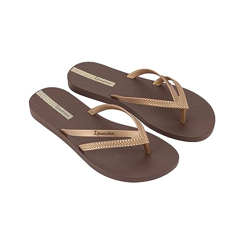 Ipanema Bossa Fem, Chanclas Mujer, marrón y Dorado, 38 EU