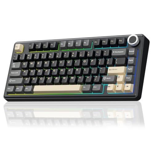 Image of SOLAKAKA A75 75% Wireless Gaming Keyboard with Multifunction Knob, Black
