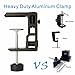 Replacement Heavy Duty C Clamp for 1/2” and 5/8” Hole Base Magnifying Lamp,Desk Lamp,Swing Arm Lamp,Phone I pad Mount,Tablet Mic Holder,Table Mount Clamp for Microphone Stand Mic Boom Arm (G2 BLACK)