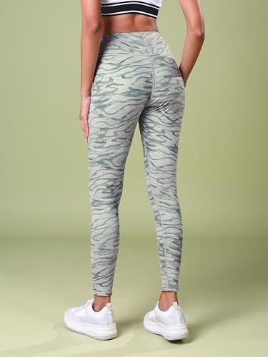 Image of TECHNOSPORT Womens High Rise Skinny Fit Activewear Tights for Running, Gym and Sports
