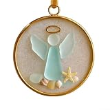 Küsten-Krippen-Ornament, H andmade Muschelbaum-Ornament mit Seestern, Jesus-Geburt, Strandkugel aus blauem Acryl, Weihnachtsdekoration für Urlaub (D)