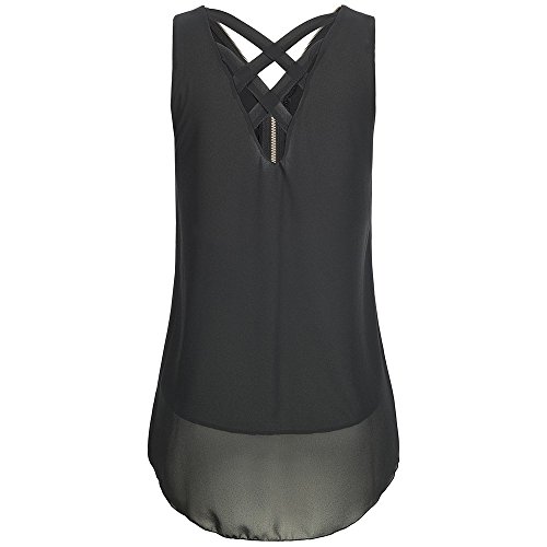 Summer Tops For Women Sexy Womens Camisoles And Tanks Summer Casual Button V Neck Spaghetti Strap Cami Loose Fit Tank Tops Vest Blouse Black… #TOP1