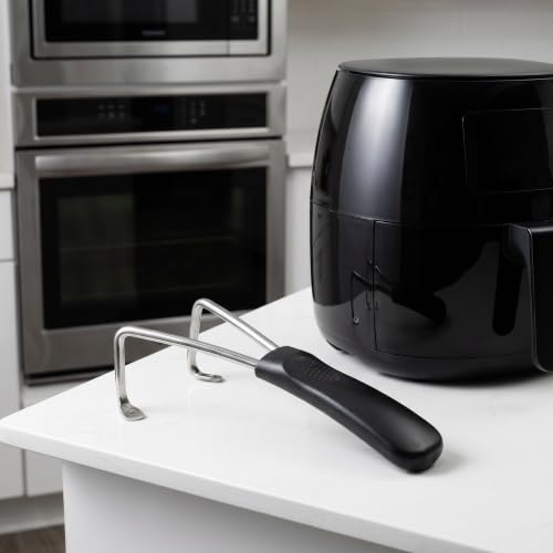 VICASKY Cesta de Freidora con Mango Desmontable de Acero Inoxidable y Plástico, Mango Antideslizante para Freidora de Aire y Cesta de Freidora, Fácil de Instalar para Alto Contador miniatura 7