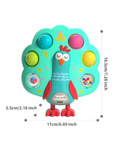 Image of Press Button Busy Cube for Toddlers | Sensory Decompression & Finger Training Toy with Mother-Baby Sounds | Early Learning Soft Activity Toy (Pack of 1, Green)