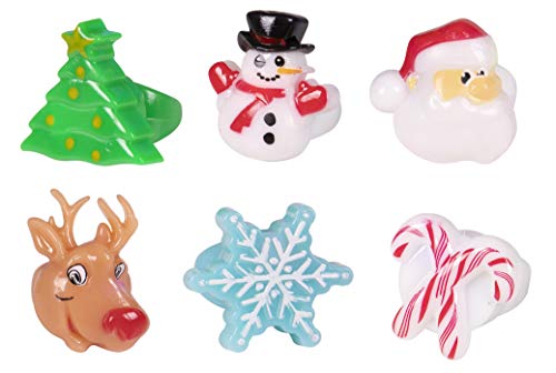 Narwhal Novelties CHRISTMAS Theme Flashing Light Up Toy Rings, LED Jelly Rings, Snowman, Reindeer, Candy Cane, Snow Flake Party Favors For Kids (12-Pack) Stocking Stuffers For Kids - Thumbnail 4