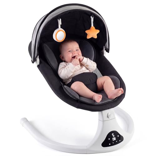 RIVIPLOU Electric Baby Swing Black