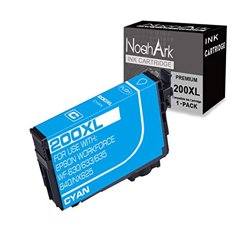 NoahArk 1 Packs 200XL Remanufactured Ink Cartridge Replacement for Epson 200 XL 200XL T200XL use for Expression Home XP-200 XP-300 XP-310 XP-400 XP-410 Workforce WF-2520 WF-2530 WF-2540 (1 Cyan)