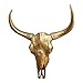 Produktbild dasmöbelwerk XXL Bullenschädel Rinderschädel Wand Garten Deko Figur Skulptur In- und Outdoor H69 cm Goldfarben
