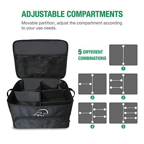 Par7 Golf Trunk Organizer - 2 Pair Shoes And Accessories Storage - Double Layer Storage Locker For Essentials - Waterproof And Durable Material - Foldable And Lightweight - Great Gift Idea For Golfers #TOP5