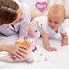 41ro1mselnl - Baby Musical Plush Dino Toy for 0-3-6-12+ Months,Activity Soft with Rattle,Squeaker,Crinkles Sound Paper,Teether & Textures,Infant Dinosaur Tummy Time Toys Gifts for Newborn Toddler Girls (Pink)