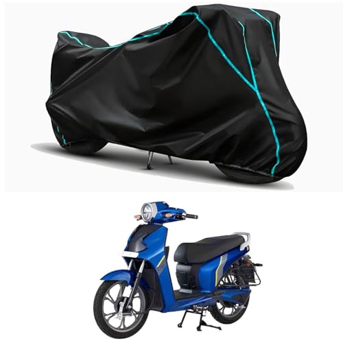 Image of Waterproof Bike Body Cover Compatible for | BGa A2 | Taffeta Fabric, Sky Piping Design, Bottom Elastic Fit | Dustproof, Sun UV & Rain Protection for All Weather.