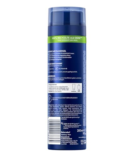 NIVEA MEN HydroCare Rasiergel (200 ml), Schutz und Pflege für eine sanfte Rasur, hautschonendes Rasiergel für Männer mit Aloe Vera und Panthenol