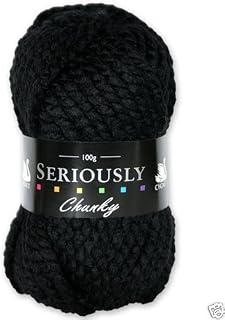 Cygnet SERIOUSLY CHUNKY Knitting Acrylic Yarn / Wool 100g - 217 Black