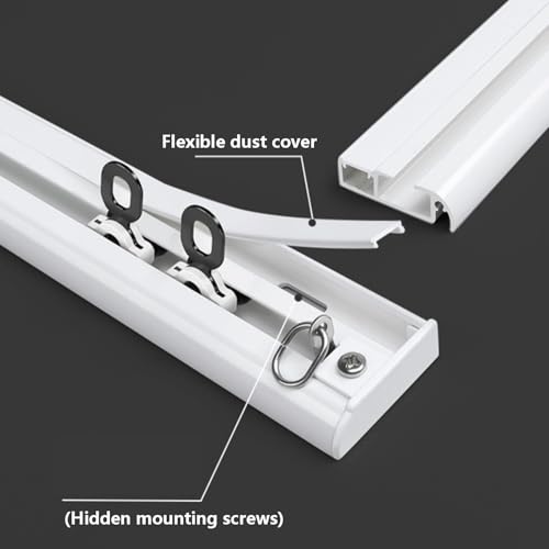 Riel de cortina ultrafino de aluminio blanco de 5,2 m para armarios y balcones 6