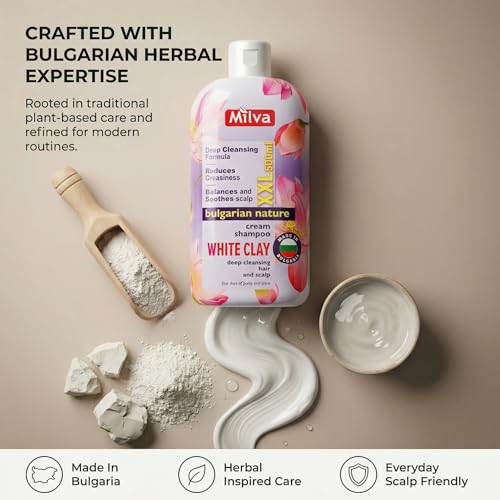 Milva Shampoo Per Capelli Grassi Con Argilla Bianca (Caolino), 500 Ml – Shampoo Seboregolatore Purificante Per Cute Grassa E Sensibile, Trattamento Naturale Che Pulisce In Profondità Ed Esfolia - 4