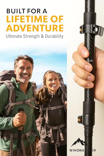 Image of Carbon Pro Trekking Poles - Ultra-Light, Durable, Adjustable Hiking Poles for Men & Women - Telescopic Walking Sticks - Includes Travel Bag & Accessories (Pack-2)