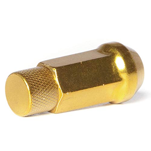 Circuit Performance Forged Steel Extended Hex Lug Nut For Aftermarket Wheels: 12X1.5 Gold - 20 Piece Set + Tool #TOP2