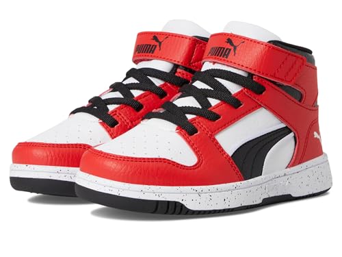 PUMA Rebound Layup Mid Sneakers Little Kid White-Black