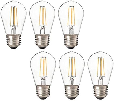 KLED LED Vintage Edison Bulb, Dimmable, S14 4W (40W Equivalent), LED Filament Bulb, 350 Lumen, 2700K (Warm White), Medium Base E26, CRI 85+, 110-120v, UL-Listed (6 Pack ) (4)