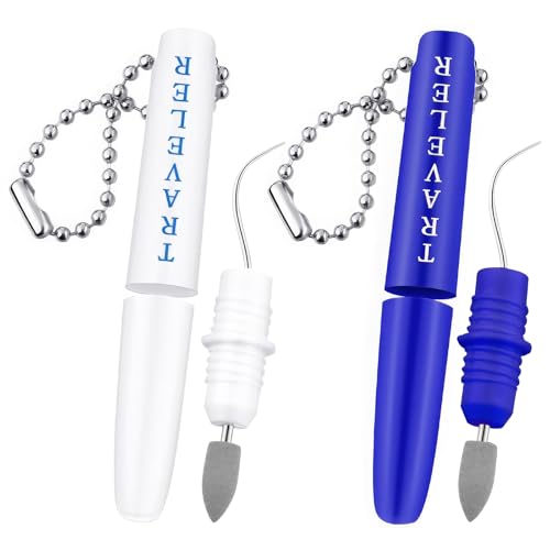 Image of 2PCS Premium Metal Toothpick Kit,Professional Teeth Cleaning Tools with Tartar&Plaque Remover,Portable Dental Picks Travel Tools,Reusable Oral Hygiene Tools with Keychain