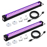 Guangyu 2er-Set UV Schwarzlichtlampe 5W, 31 cm LED Blacklight Röhre (395-405 nm) mit 3 Modi & USB-C Ladung | Wiederaufladbar für Disco, Glow-Party, Halloween Deko, Bühnenbeleuchtung & Körperbemalung