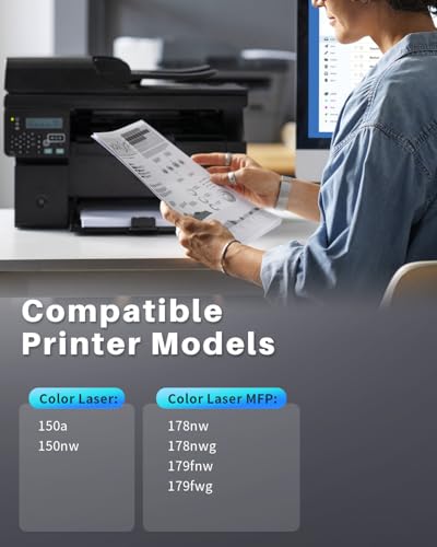 INK4U 117A Tonerkartusche als Ersatz für HP 117A Color Laser MFP 179fwg 178nwg 150nw 179fnw 178nw 150a W2070A W2071A W2072A W2073A Toner Drucker (Schwarz Cyan Gelb Magenta 4er-Pack)