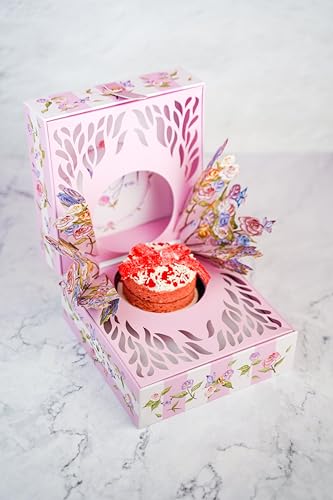 SendaCake Love You Cake Bloom Box, Ready to Gift, No Assembly Required with 3" Strawberry Mini Bundt Cake – Birthday Gift for Women, Men, Adults, Kids & Ideal for All Occasions – Fast Delivery - Thumbnail 4