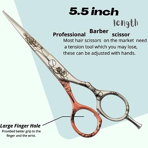 Wishbeauty Tender Love Hair Scissors 5.5 Inches Offset Design Forged Special German Steel, Hair Cutting Scissors Shears - Image 2