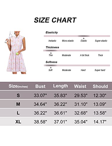 Luranee Athletic Dress,Tennis Dress For Women Sport Golf Apparel Fashion Polo Quarter Zip Tennis Dress Casual Athletic Workout Clothing Relaxed Fit Pleated Swinging Pink Marble L #TOP5