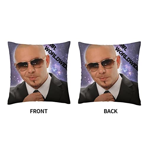 Mr.worldwide Pitbull Starry Sky Velvet Throw Pillow Covers Sofa Pillowcase Car Square Throw Pillowcases Home Decoration 18X18Inch #TOP2