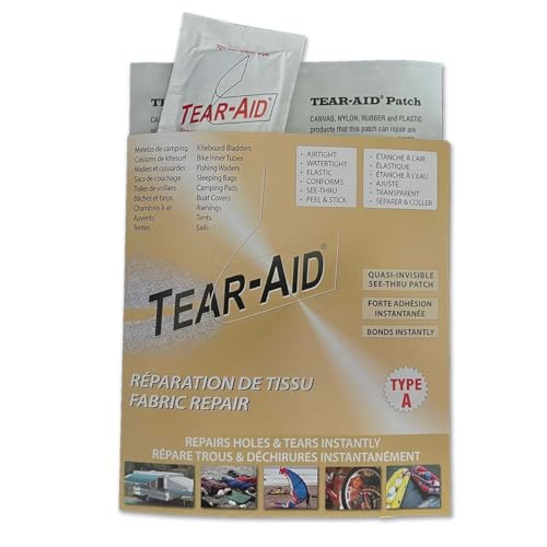 Cinta de reparación de tela Tear-Aid Tipo A de 15 x 30 cm ideal para acampada y senderismo