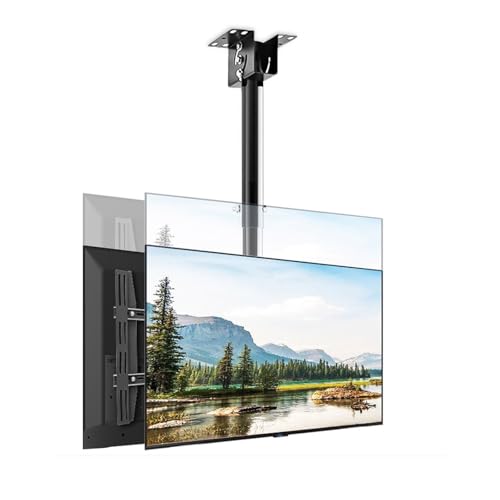 Support plafond TV inclinable pivotant double face écran 50 75 pouces - 2
