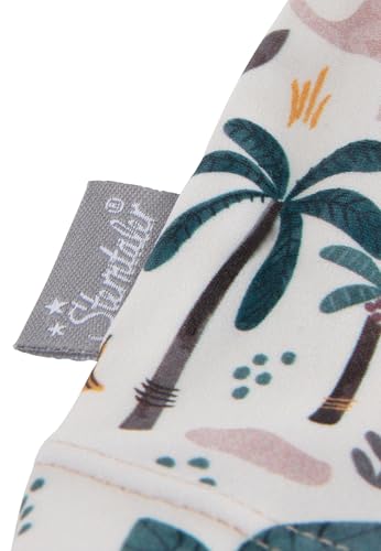 Sterntaler Badeshirt Kurzarm Safari – UV-Schutz 50+ Schwimmshirt mit Reißverschluss in der Schulternaht – Jungen UV Shirt – Kinder Bademode für Schwimmbad und Strand, Ecru, Größe 116