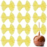 AIMUDI Yellow Satin Ribbon Bows with Twist Ties for Treat Bags 3.5' Yellow Bows for Crafts Small Bows for Gift Wrapping Premade Bows for Cake Pop Candy Apples Gift Bags Wedding Baby Shower -24 Counts