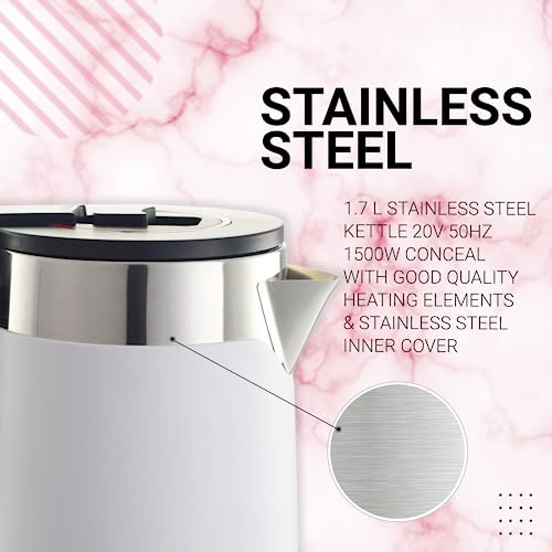 Vandelay Stainless Steel Electric Kettle (1.7L) Double wall, cool