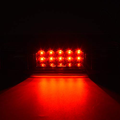 Grand Orange Led Third Brake Light Compatible With Ford F150 2004-2008 /Fit Ford Explorer Sport Trac 2007-2010 /Fit Ford Lobo 2004-2008 Pickup Tail Light Assembly Smoked Lens White Housing #TOP1