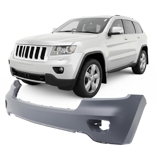 Image of Compatible with Jeep Grand Cherokee 2011-2013 Front Bumper Cover | Primed, With Fog Light Holes, SRT, Ready to Paint, OEM 68078268AB, CH1000979