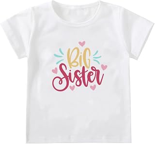 Baby Girl Big Sister Little Sister T Shirt Tops Sibling Matching Outfit Twins Sister Tees Big Sis Lil Sis Clothes