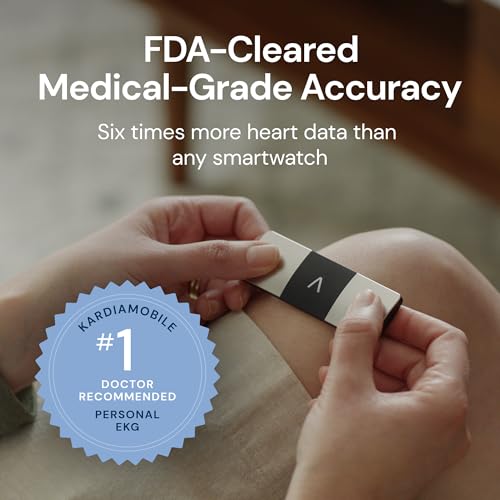 Image of KardiaMobile 6L Max EKG Monitor, Includes One-Year KardiaCare Membership, FDA-Cleared Heart Monitor, Medical-Grade Results in 30 Seconds, Unlimited Recordings, Works with Smartphones and Tablets
