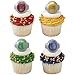 DecoPac Harry Potter™ Rings, 24 Hogwarts™ Houses Cupcake Decorations Featuring Gryffindor, Slytherin, Ravenclaw, and Hufflepuff, Cake Toppers For Birthday, Party, Celebrations - 24 Pack