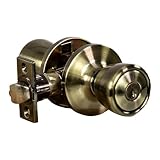 Design House Terrace Keyed Entry Door Knob, Antique Brass, 6-Way Universal, 728345