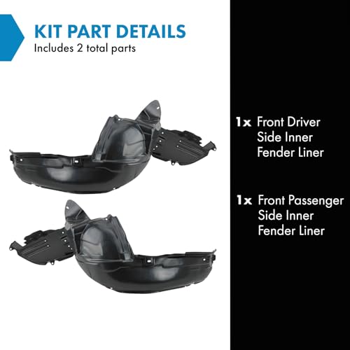 Image of TRQ Front Inner Fender Liner Set Compatible with 2006-2007 Subaru Impreza SU1248115 SU1249115