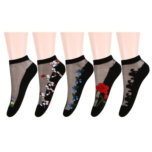Image of Benefeet Sox Womens Sheer Socks Girls Lace Mesh Ankle Socks Transparent See Through Summer Sock Ultra Thin Nylon Short Sock