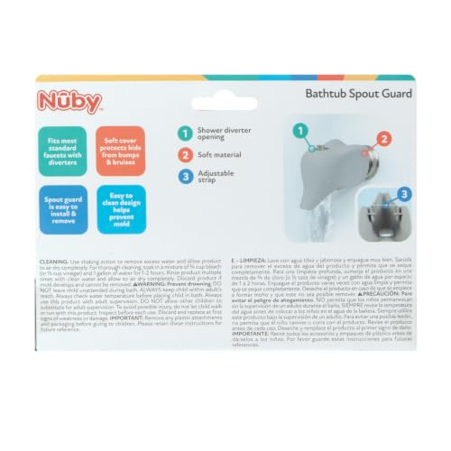 Image of Nuby Safety Bathtub Spout Guard with Top Opening for Diverter- Elephant | Top Opening for Diverter