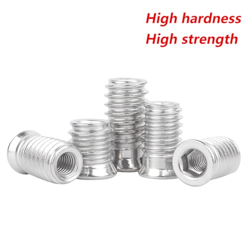 Ctyjia 25 Stück Gewindeeinsätze, M5 x 15mm Einschraubmutter, Verzinkter Karbonstahl, für Holzbearbeitungswerkzeug und Zubehör