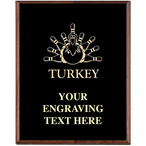 Crown Awards Bowling Plaques, Custom Engraved Bowling Turkey Trophy Plaque Award, Great Customizable Bowling Team Gift Prime