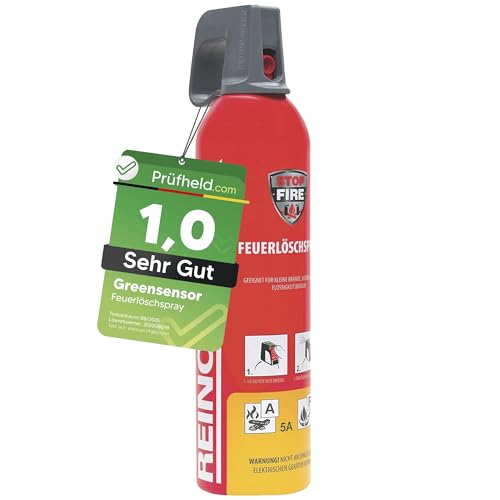 [Test SEHR GUT, Note 1.0] GREENSENSOR Premium Feuerlöschspray 750ml, Universal Löschspray, Schaum Feuerlöscher Spray für Zuhause Auto Kfz Minibar, Schaumlöscher, Löschspraydosen, Car Accessories