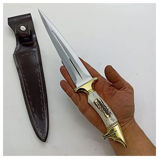 yatagan Deer Antler Wolf Dagger Knife With Sheath-Fairbairn Sykes Knife-Hanmdade Hunting Dagger Knife-Custom Double Edge Knife-Wedge-Bushcraft Knife-Unique Dagger Knife