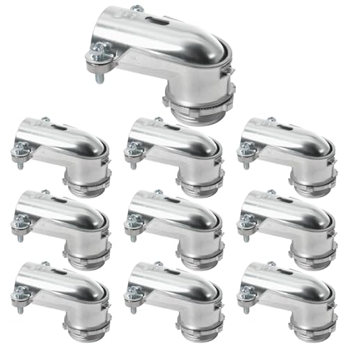 AIRTAK 10 PCS 90° Squeeze Connectors for 1 Inch Flexible Metallic Conduit