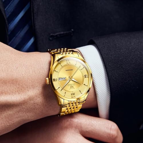 Image of OLEVS Automatic Mens Watches Self Winding Mechanical Business Luxury Dress Wrist Watch Stainless Steel Waterproof Luminous Day Date